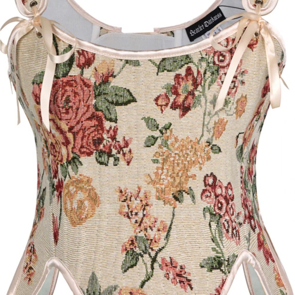 Scarlet Darkness Floral Corset
